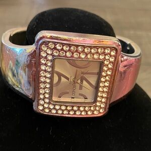 BONGO Pink and Silver Crystal Watch